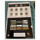US Mint Gem BU Quarters 2016 Set 10 PD Coins