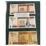 Cuba Currency 1-5-10 Peso Denominations