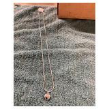 22in Sterling Silver Heart Pendant Necklace