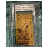2022 Nevada Goldback 1/1000oz .999 Pure Gold
