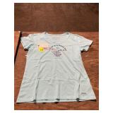 Womens M Life Is Good V Neck Graphic T