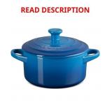 Damaged Le Creuset Mini Round Cocotte, Blue (24 oz