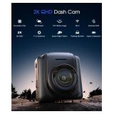 Dash Cam WiFi 2K with GPS, 1.5" IPS