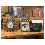 Shower Caddies, Clock, Hawkeye Sign, Etc