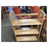 Folding wooden book shelf