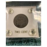 1865 Civil War Era US 2c Coin