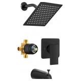 8" Square Rainfall Shower Faucet Set