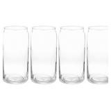 4-Pack 20oz Clear Can-Shaped Glass Tumblers