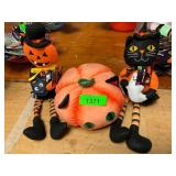 2ct. Halloween Shelf Sitter, Plush Pumpkin