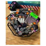 Spider bowl, nail polish, hair spray, misc
