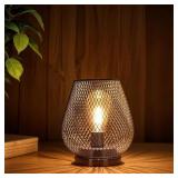 Bronze Indoor Battery-Operated LED Mesh Lamp
