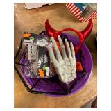 Halloween Treat Bowl, Spiders, Pumpkin Bag
