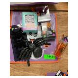 Halloween tote, spiders, lights & mini cups