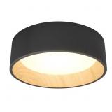 Alton 13-in. 1-Light Black Wood Flush Mount