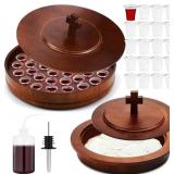 Zhehao Wood Communion Set with Lid Trays
