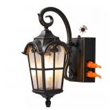 17.3 in. Black Outdoor Wall Lantern Outlet