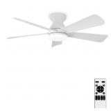 42 in. White Ceiling Fan with Light, Remote