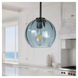 Rayhome 1-Light Coastal Blue Pendant Lamp