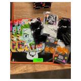 2ct Halloween totes, sticker books, spiders & misc