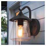 Frosted Black Porch Sconce 1-Light