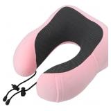 Memory Foam Travel Neck Pillow, U-Shape Pink