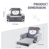 Kids folding Sofa Bed, Gray Puppy Design