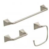 Everly Bath Hardware Set, Brushed Nickel