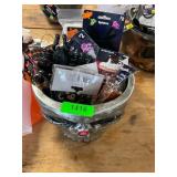 Skull bucket, fake teeth & Misc spooky decor