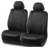PIC AUTO Leather Car Seat Covers, Black