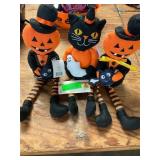 3ct Halloween decor pumpkin & black cat