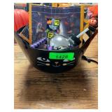 Black cat bucket, Halloween totes & Misc