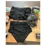2 Tempt Me XXL swimsuit bottoms, hair extensions