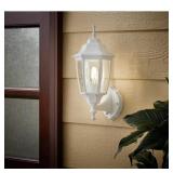 14 in. 1-Light White Wall Lantern (No Bulb)
