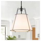 Haven 4-Light Matte Black Drum Pendant Light