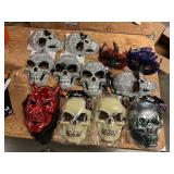 12ct Halloween skull/Feather masks
