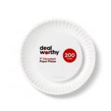Uncoated Disposable Plates 9" - 200ct