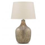 Mari Glass Table Lamp Gray/Gold - Ashley