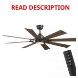 60 in. White Ceiling Fan with Light No Remote