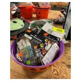 Halloween misc tablecloths,assorted makeup, decor