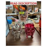 5ct Skull Bowls & Opened Bag of Candy