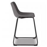 Centiar Gray/Black Faux Leather Bar Stool