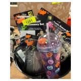 Halloween misc. makeup,cup,flashing bracelet