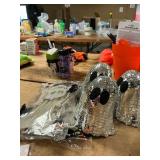 3 ft plastic skeletons and 3 ghosts