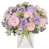 MARTINE MALL 8 Pack Peonies Artificial Flowers