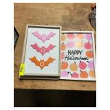 Halloween decor 3 ea bat 1ea pumpkin