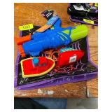 Nerf supersoaker, water boat, misc