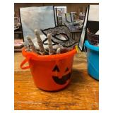 2ct Halloween candy pail, misc