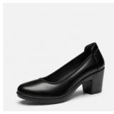 Ascenelle Chunky Low Block Heel Pumps - Edena