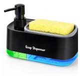 Damaged Black Hand & Dish Soap Dispenser with Spon