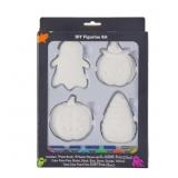 3ct Halloween DIY Figurine 4pc Coloring Kit, stick